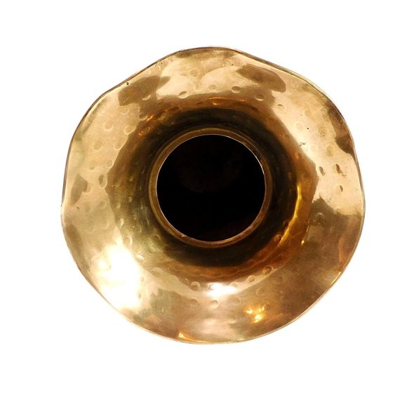 Hammered Solid Brass Vase Rope Tassel Accent  9.25" - Picture 4 of 5